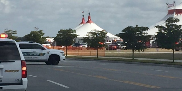 Emergency crews at the scene in Sarasota.