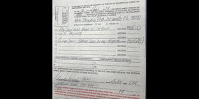 This citation was issue to Jaguar Power Sports for flying military flags atop the building.