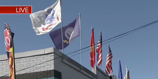 Jaguar Power Sports in Jacksonville, Fla., was cited Monday for flying military flags.