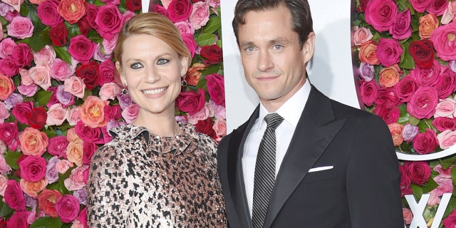 FILE - In this June 10, 2018 file photo, Claire Danes, left, and Hugh Dancy arrive at the 72nd annual Tony Awards in New York. A publicist for the actors said Friday, Aug. 31, that the couple gave birth Monday in New York. (Photo by Evan Agostini/Invision/AP, File)