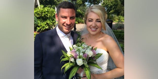 Clare and Paul Daly on their wedding day in July 2014.