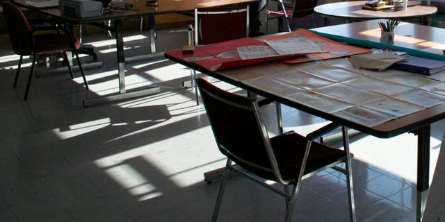 An empty classroom is shown in this 2008 file photo.