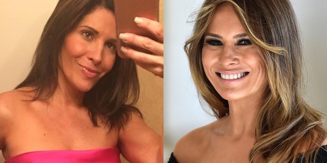 Claudia Sierra (left), before her plastic surgery, underwent eight procedures to look like First Lady Melania Trump (right).