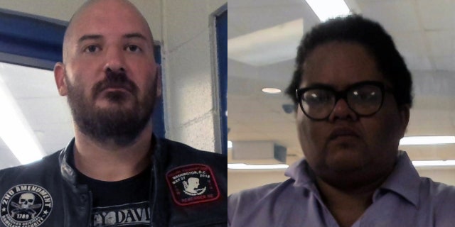 Arrested Charlottesville protesters Martin Clevenger, left, and Veronica Fitzhugh.