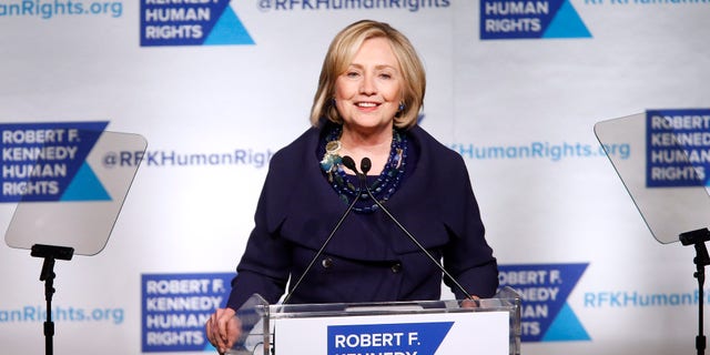 Dec. 16, 2014: Former Secretary of State Hillary Rodham Clinton speaks after accepting the Robert F. Kennedy Ripple of Hope Award during a ceremony.