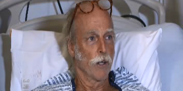 Darryl Clinton said the lava bomb hit him in the shin and snapped his leg in half.