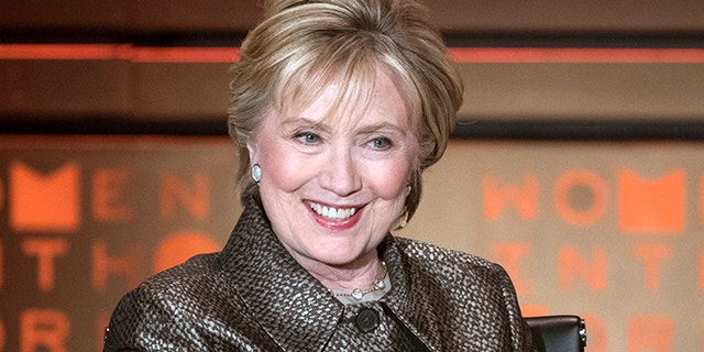 FILE - In this April 6, 2017 file photo, former Secretary of State Hillary Clinton speaks during the Women in the World Summit in New York. In a candid and pointed new book, Clinton relives her stunning defeat to Donald Trump, admitting to personal mistakes and defending campaign strategy even as her return to the stage refocuses attention on a race Democrats still can't believe they lost. (AP Photo/Mary Altaffer, File)