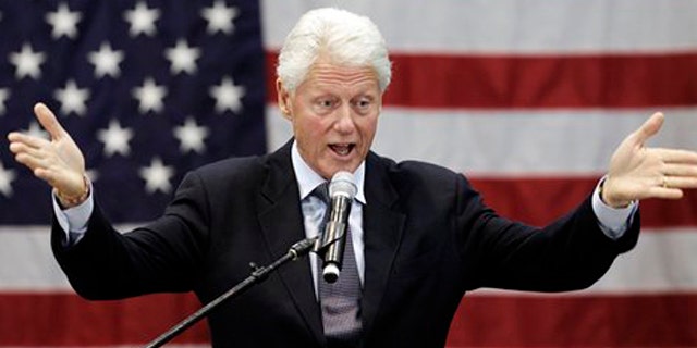 Former President Bill Clinton speaks at a rally for Ohio Democratic Gov. Ted Strickland Tuesday, Sept. 14, 2010, in Cleveland. Clinton said Strickland has created an award-winning economic development program for Ohio and should be re-elected. (AP Photo/Tony Dejak)