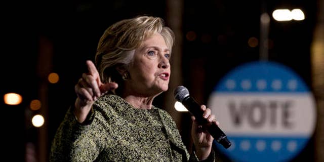 Democratic presidential candidate Hillary Clinton speaks at a rally at the Smith Center for the Performing Arts in Las Vegas, Wednesday, Oct. 12, 2016.