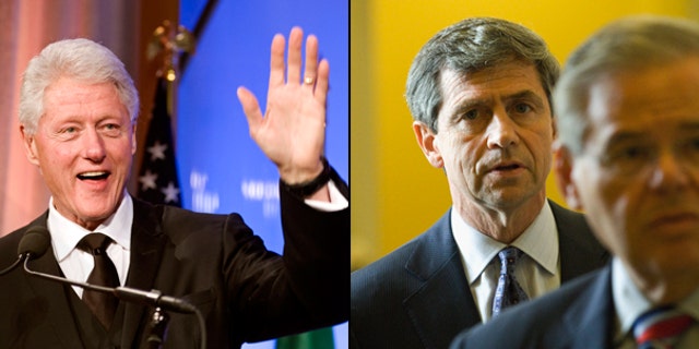 Former President Bill Clinton denies a White House account that he urged Rep. Joe Sestak to drop out of a Senate primary. (AP)