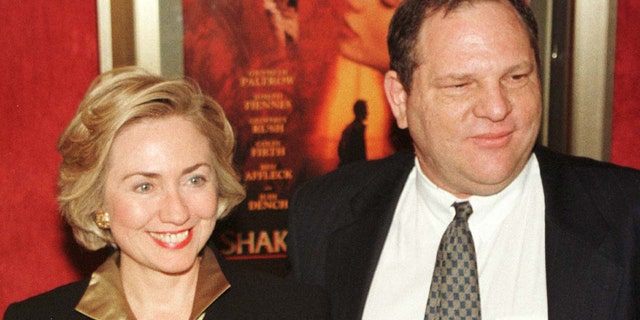 Hillary Clinton attended the premiere of "Shakespeare in Love," produced by Harvey Weinstein, which won the Oscar for Best Picture.