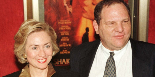 Hillary Clinton attended the premiere of "Shakespeare in Love," produced by Harvey Weinstein, which won the Oscar for Best Picture.