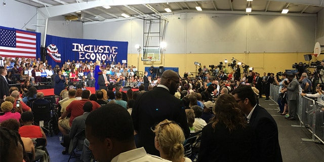 Sept. 21, 2016: Hillary Clinton talks to supporters in Orlando, Fla.