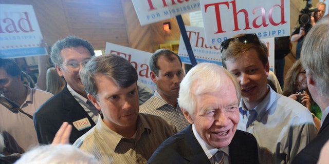 Monday, June 2, 2014: Sen. Thad Cochran, R-Miss., at a pre-election rally at the Mississippi Agriculture and Forestry Museum in Jackson, Miss.