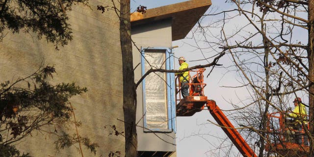 In this Dec. 11, 2015 file photo, construction continues on the new Sandy Hook Elementary School.