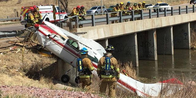 A small plane crashed on a busy road in Colorado Springs, Co. on Sunday.