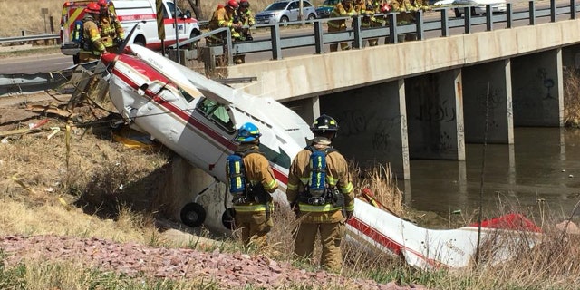 A small plane crashed on a busy road in Colorado Springs, Co. on Sunday.
