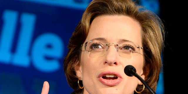 Nov. 4, 2014: Democratic Georgia U.S. Senatorial candidate Michelle Nunn concedes the election to Republican David Perdue during her election night in Atlanta.
