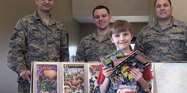 10-year-old Carl Scheckel of Montclair, New Jersey, collected some 3,500 comics and donated them on April 5 to Joint Base McGuire-Dix-Lakehurst.