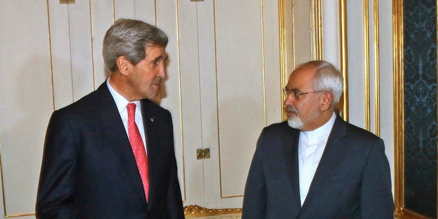 Nov. 23, 2014: Secretary of State John Kerry talks with Iranian Foreign Minister Mohammad Javad Zarif in Vienna, Austria.