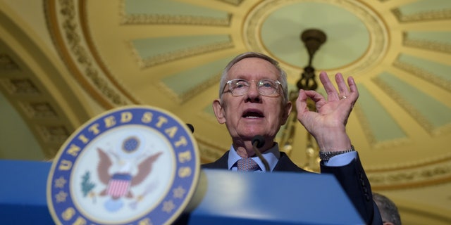 Sept. 13, 2016: Senate Minority Leader Sen. Harry Reid of Nev. speaks to reporters during a news conference on Capitol Hill in Washington.