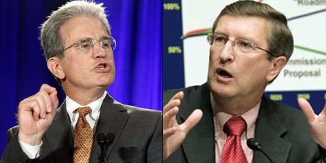 Shown here are Sens. Tom Coburn, left, and Kent Conrad.