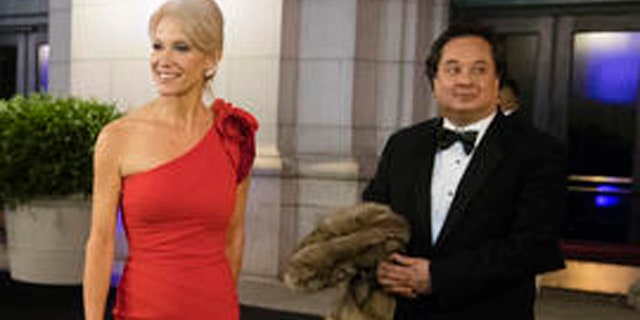 FILE: Jan. 19, 2017: President Trump adviser Kellyanne Conway and husband George Conway, Union Station, Washington, D.C. (AP)