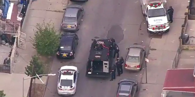 The scene of the shooting in Brooklyn, NY.