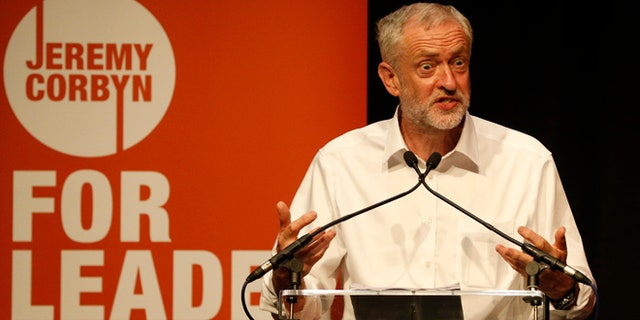 Aug 14, 2015: Labor Party leadership candidate Jeremy Corbyn speaks at a rally in the Edinburgh International Conference Center in Edinburgh, Scotland.