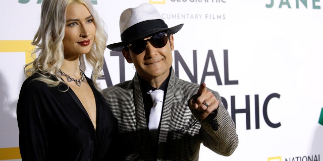 Actor Corey Feldman and his wife Courtney Anne Mitchell pose at the premiere for the documentary "Jane" in Los Angeles, California, U.S., October 9, 2017.