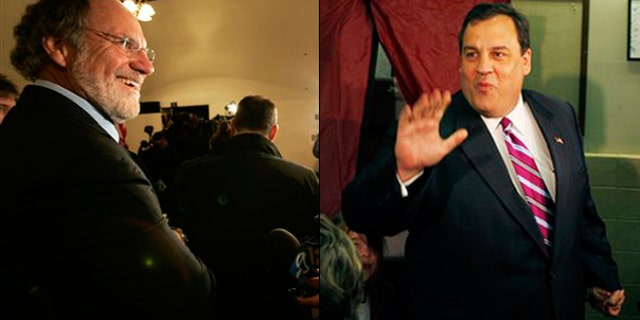 New Jersey Gov. Jon Corzine, left, faced off against Chris Christie, right, in the race for governor. (AP Photos)