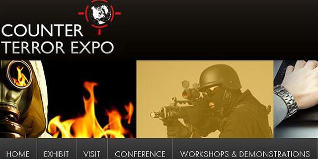 A screenshot of the webiste for the 2012 Counter Terror Expo -- held April 25 and 26 in London -- where the latest security products were on display.
