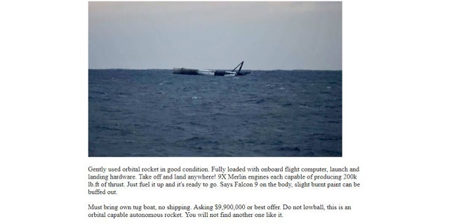 Ad on Craigslist for the SpaceX rocket.