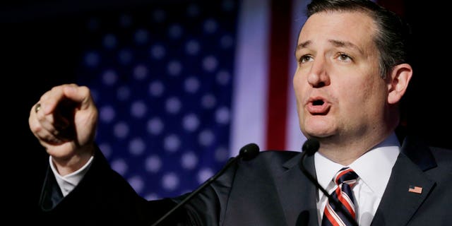 Republican presidential candidate, Sen. Ted Cruz, R-Texas, speaks during an election night watch party Tuesday, March 15, 2016, in Houston. (AP Photo/David J. Phillip)