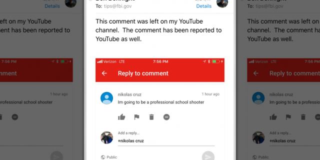 Ben Bennight said he reported a comment made by user Nikolas Cruz that stated "I'm going to be a professional school shooter."