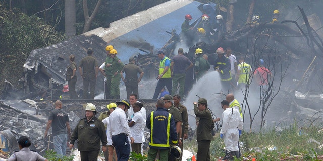A plane crashed after taking off from Jose Marti International Airport in Havana on Friday, May 18, 2018.