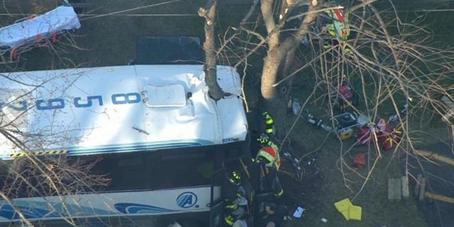 A school bus and a passenger bus were involved in a serious accident on Route 9 in Old Bridge, N.J.