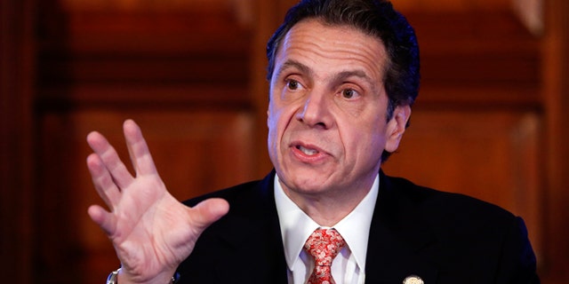 Dec. 17, 2014: New York Gov. Andrew Cuomo talks during a cabinet meeting in Albany, N.Y.