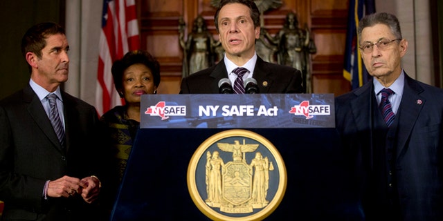 Jan. 15, 2013: New York Gov. Andrew Cuomo speaks after signing New York's Secure Ammunition and Firearms Enforcement Act into law in Albany, N.Y.