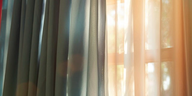 curtains at the window