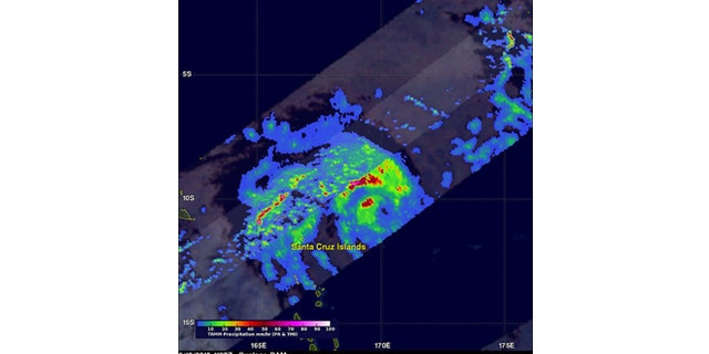Cyclone Pam was dropping rain at rate of 6.2 inches per hour (NASA)