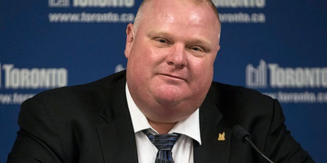 May 24, 2013: Toronto Mayor Rob Ford reads a statement to the media at City Hall in Toronto.
