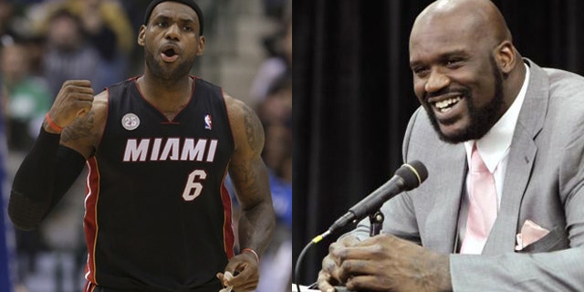 LeBron James (left) and Shaquille O'Neal