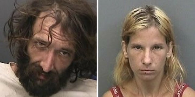 Randy Lee Betts, left, and Ashley DeSouza were arrested in Seffner, Fla., on Monday, July 9, 2018.