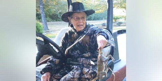Vickers likes to take her golf cart out and hunt squirrels near the woods of her home.