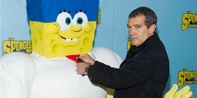 Antonio Banderas attends the world premiere of "The Spongebob Movie: Sponge Out of Water" at AMC Lincoln Square on Saturday, Jan. 31, 2015, in New York. (Photo by Charles Sykes/Invision/AP)
