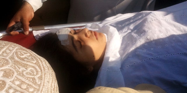 Oct. 9, 2012: A wounded Pakistani girl, Malala Yousufzai, is moved to a helicopter to be taken to Peshawar for treatment in Mingora, Swat Valley, Pakistan.