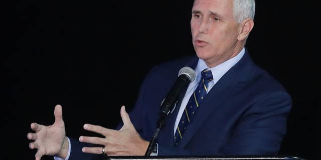 FILE - In this July 14, 2016 file photo, Indiana Gov. Mike Pence speaks in Indianapolis. Republican presidential candidate Donald Trump says on Twitter that he has picked Pence as his running mate. (AP Photo/Darron Cummings, File)