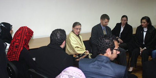 Feb. 1, 2012: Supreme Court Justice Ruth Bader Ginsburg is seen in Cairo, Egypt meeting with lawyers, judges, academics and students in two North African countries in which popular uprisings toppled longtime leaders last year.