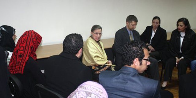 Feb. 1, 2012: Supreme Court Justice Ruth Bader Ginsburg is seen in Cairo, Egypt meeting with lawyers, judges, academics and students in two North African countries in which popular uprisings toppled longtime leaders last year.